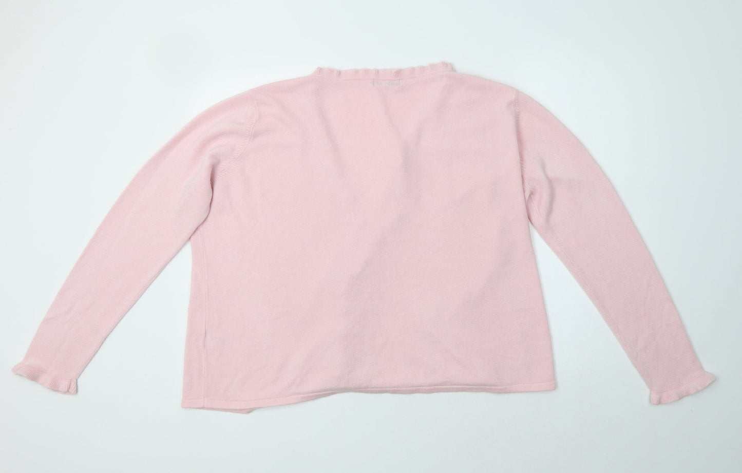 BM Womens Pink V-Neck  Acrylic Cardigan Jumper Size XL