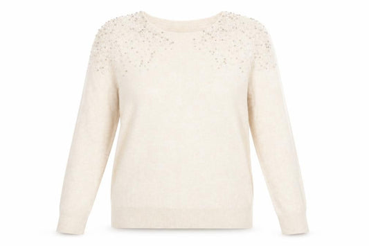 Wallis Womens Orange Round Neck  Viscose Pullover Jumper Size S   - Pale Peach Detailed shoulders