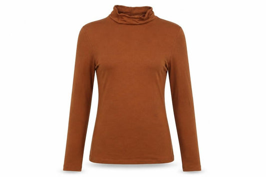 Marks & Spencer Womens Brown High Neck  Acrylic Pullover Jumper Size 6