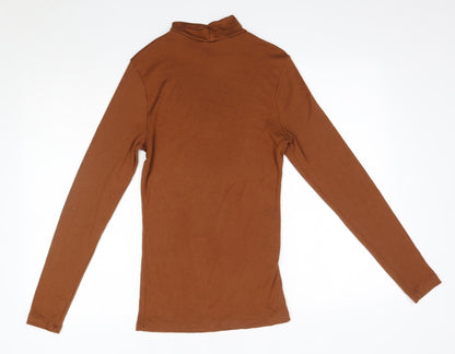 Marks & Spencer Womens Brown High Neck  Acrylic Pullover Jumper Size 6