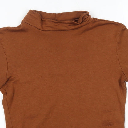 Marks & Spencer Womens Brown High Neck  Acrylic Pullover Jumper Size 6