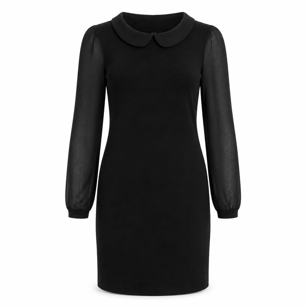 H&M Womens Black  Cotton Bodycon  Size 8  Collared