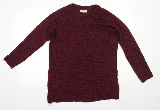 New Look Womens Purple Round Neck  Acrylic Pullover Jumper Size M