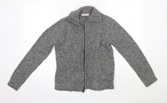 Matalan Womens Grey High Neck  Acrylic Full Zip Jumper Size 12