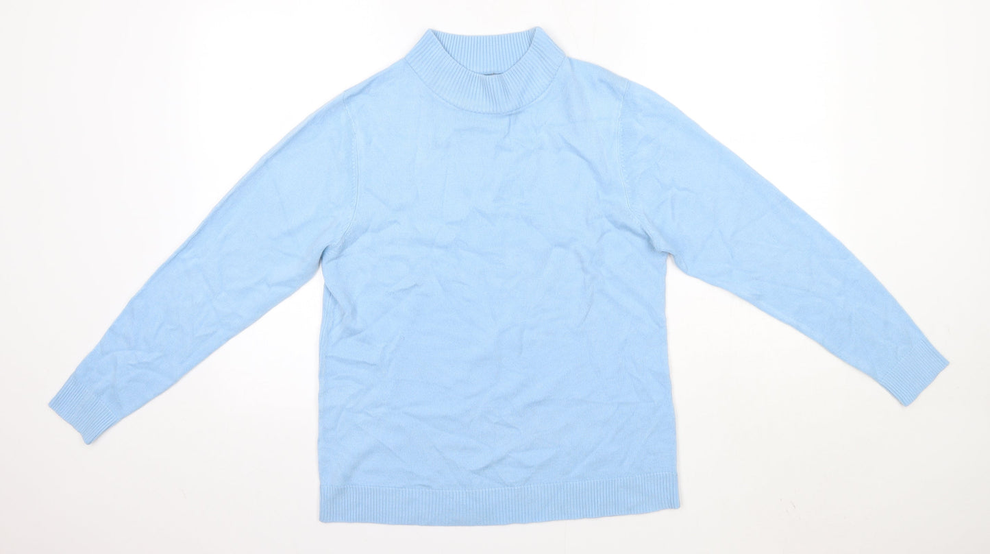 Preworn Womens Blue High Neck  Acrylic Pullover Jumper Size 14