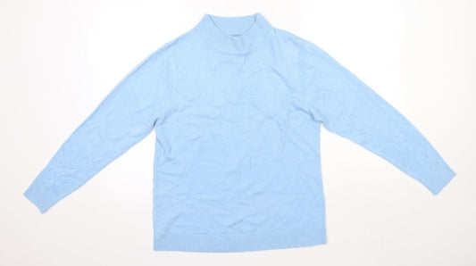 Preworn Womens Blue High Neck  Acrylic Pullover Jumper Size 14