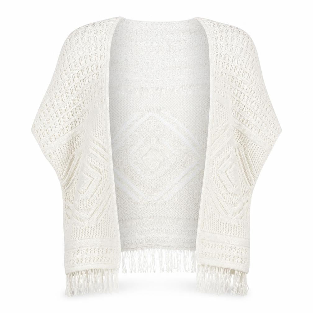 Atmosphere Womens Ivory Round Neck  Acrylic Cardigan Jumper Size 10