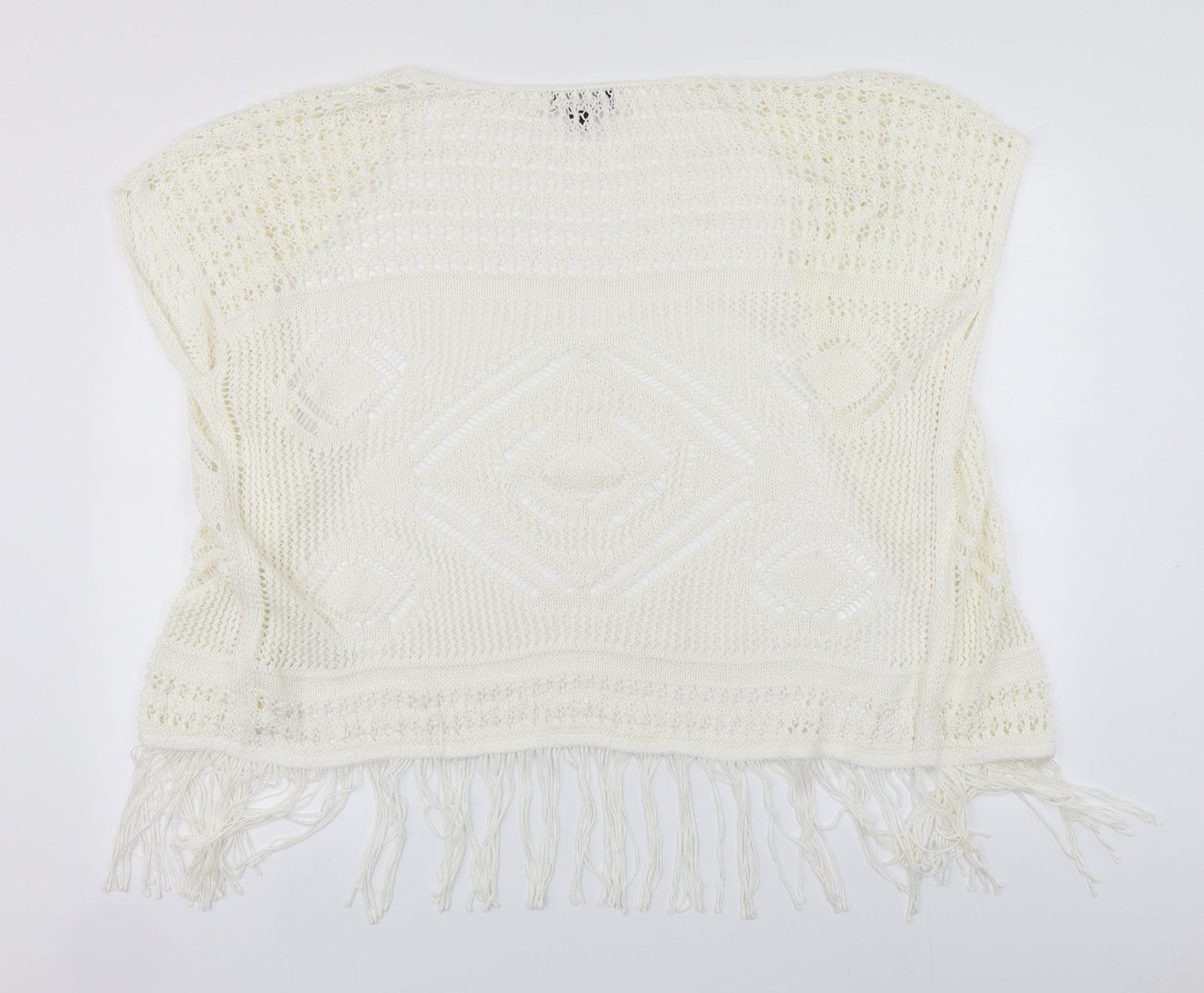 Atmosphere Womens Ivory Round Neck  Acrylic Cardigan Jumper Size 10