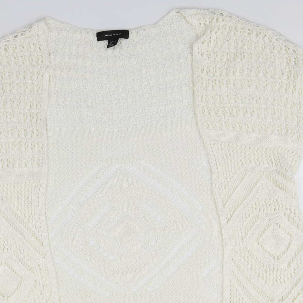 Atmosphere Womens Ivory Round Neck  Acrylic Cardigan Jumper Size 10