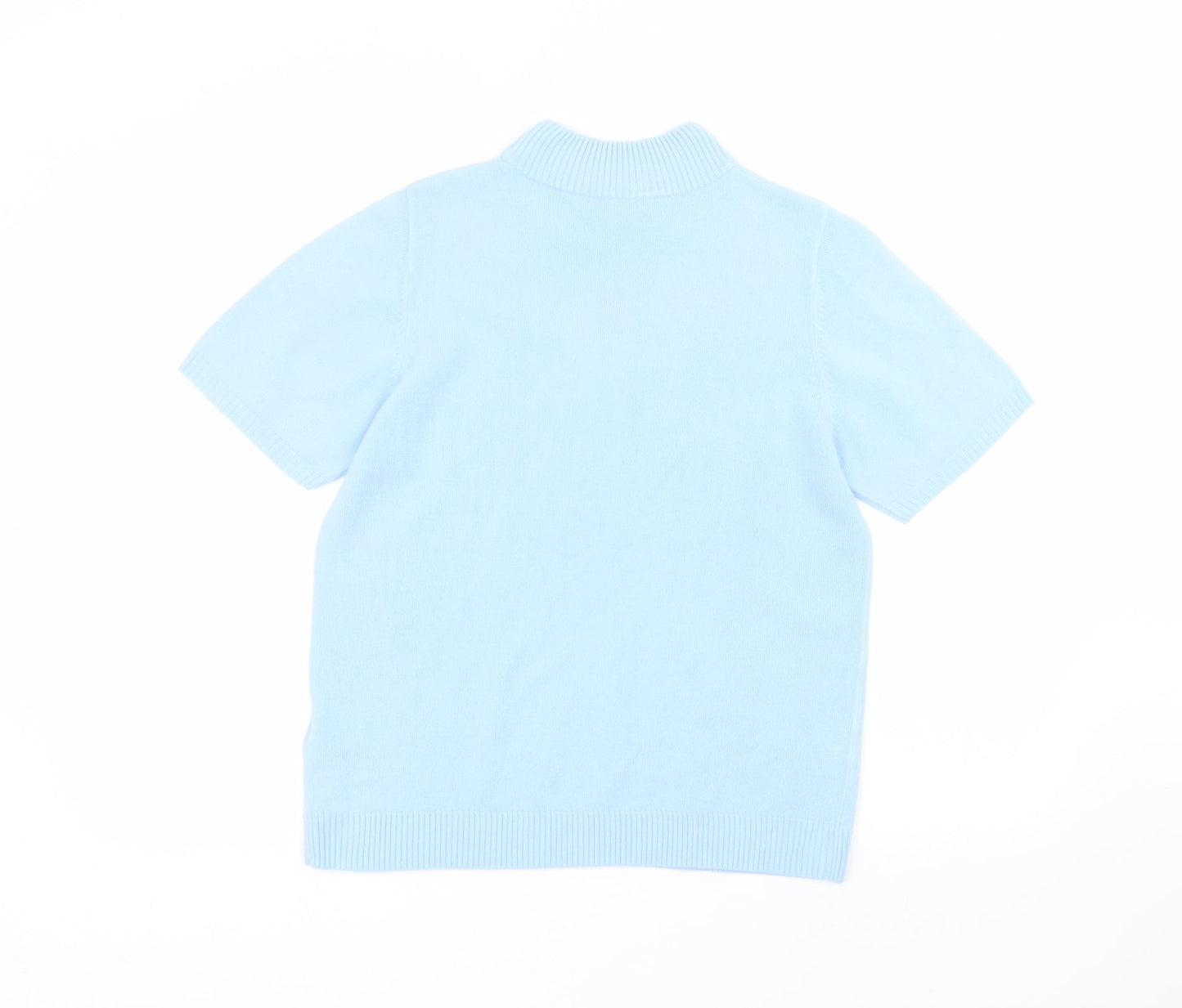 Damart Womens Blue  Acrylic Basic T-Shirt Size 14 Round Neck