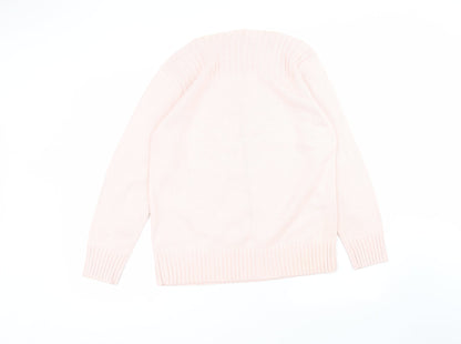 Liz Claiborne Womens Pink Round Neck  Acrylic Pullover Jumper Size M