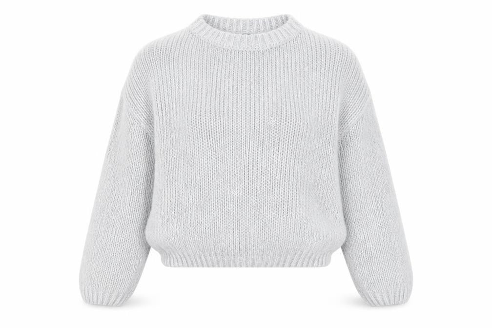 H&M Womens Grey Round Neck  Acrylic Pullover Jumper Size S