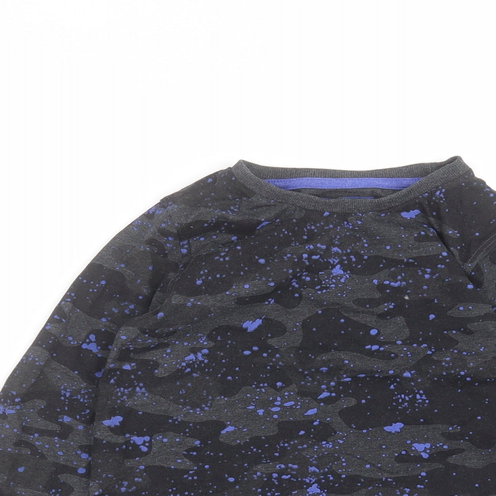 Matalan Boys Black  Cotton Basic T-Shirt Size 5 Years Round Neck
