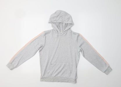 Matalan Girls Grey  Polyester Pullover Hoodie Size 10 Years
