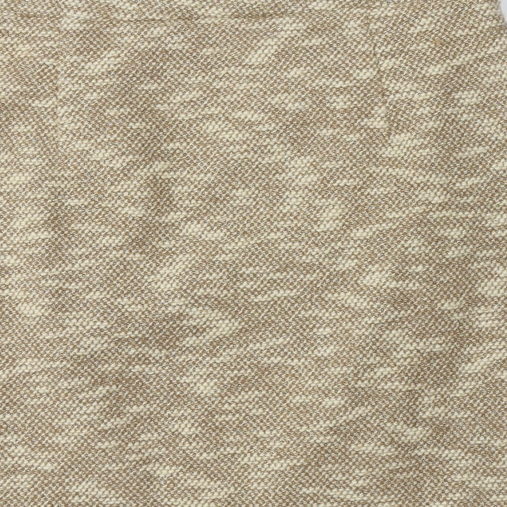 Miss Patina Womens Beige  Acrylic Mini Skirt Size L
