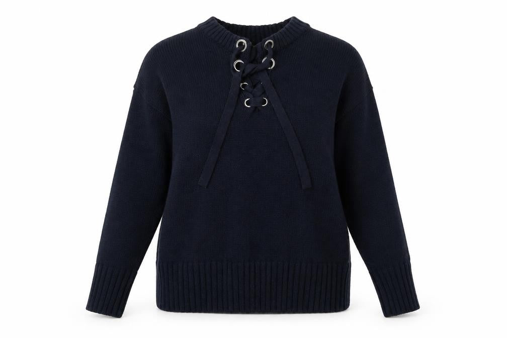 Matalan Womens Blue Crew Neck  Cotton Pullover Jumper Size M