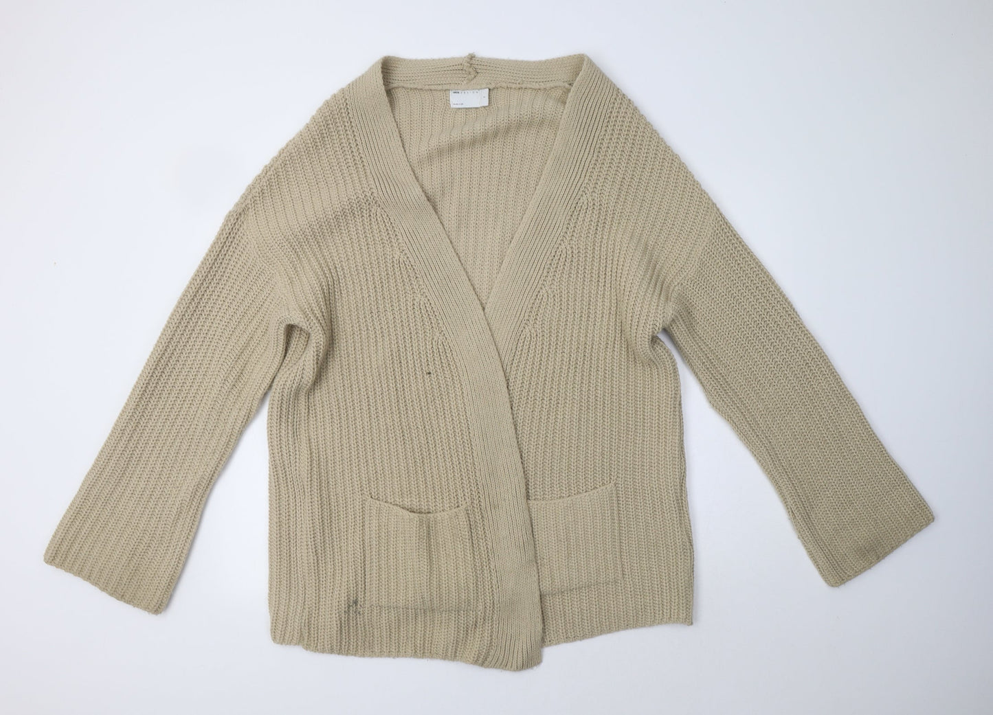 ASOS Womens Beige V-Neck  Acrylic Cardigan Jumper Size S