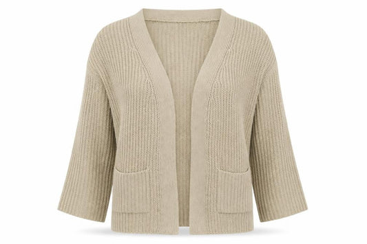 ASOS Womens Beige V-Neck  Acrylic Cardigan Jumper Size S