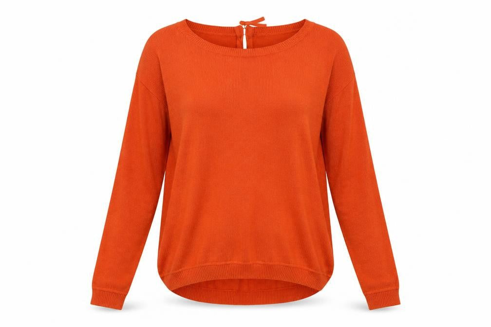 H&M Womens Orange Crew Neck  Acrylic Pullover Jumper Size XS