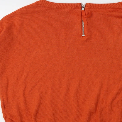 H&M Womens Orange Crew Neck  Acrylic Pullover Jumper Size XS