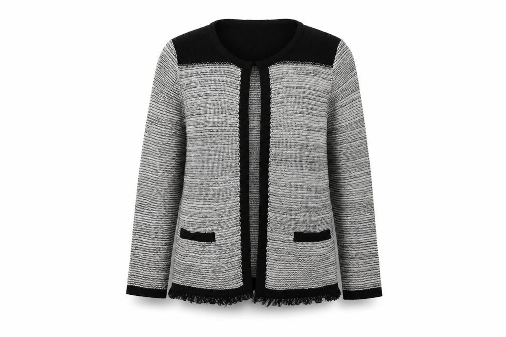 F&F Womens Grey Crew Neck  Acrylic Cardigan Jumper Size 14