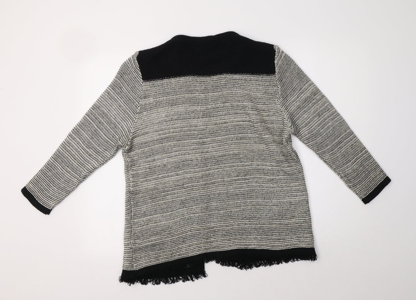 F&F Womens Grey Crew Neck  Acrylic Cardigan Jumper Size 14