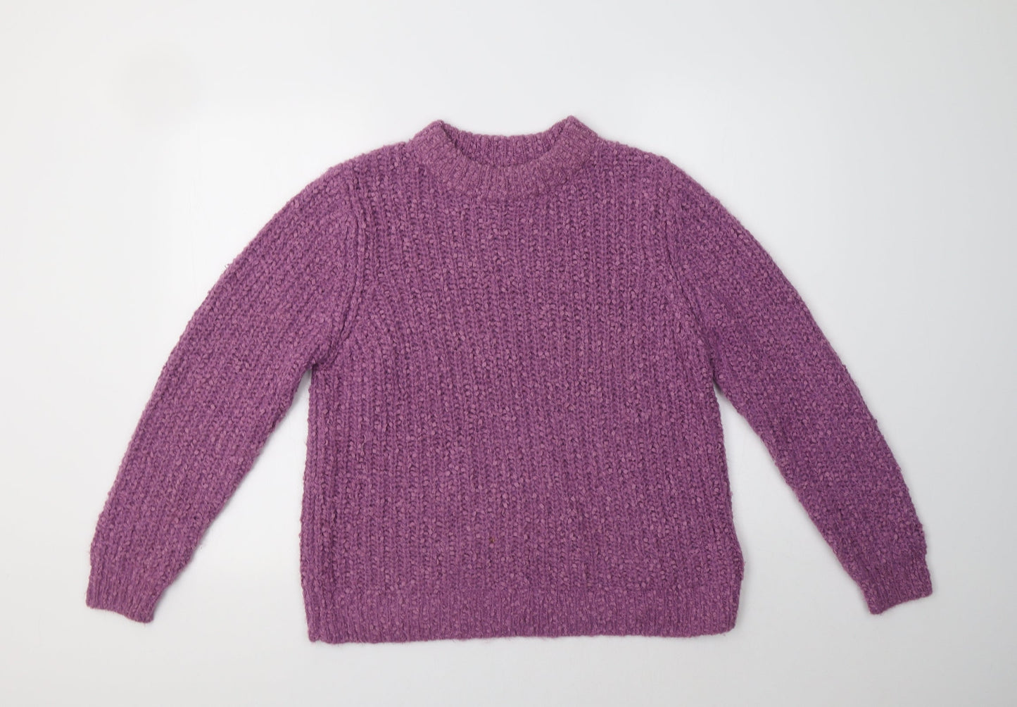 M&S Womens Purple Crew Neck   Pullover Jumper Size 16