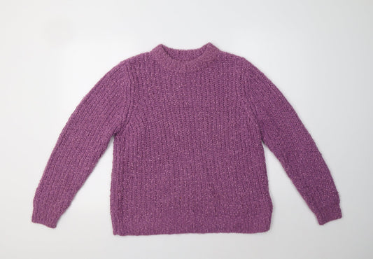 M&S Womens Purple Crew Neck   Pullover Jumper Size 16
