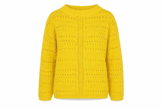 Matalan Womens Yellow Round Neck  Cotton Pullover Jumper Size M
