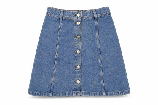 Divided Womens Blue  Cotton A-Line Skirt Size 6