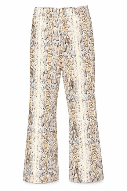 Weekday Womens Beige Animal Print Polyester Trousers  Size 10 L32 in Regular