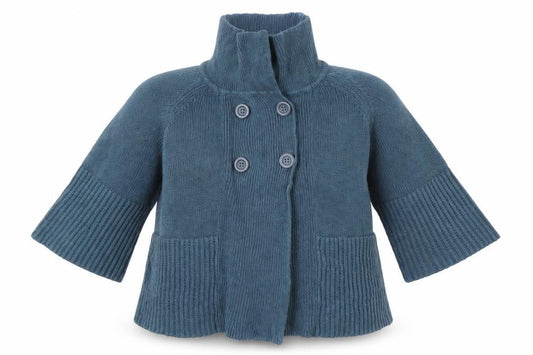 Preworn Womens Blue Roll Neck  Acrylic Cardigan Jumper Size M
