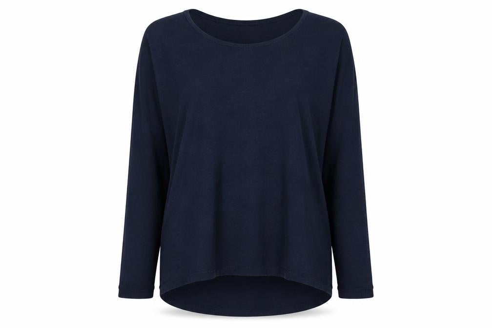 H&M Womens Blue  Acrylic Basic T-Shirt Size L Round Neck