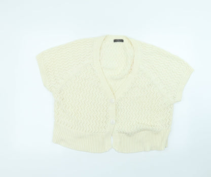 Bonmarché Womens White Jacket Coatigan Size L