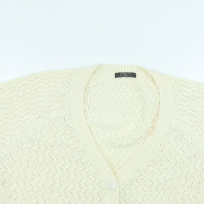 Bonmarché Womens White Jacket Coatigan Size L