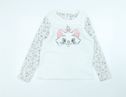 Preloved Primark Womens White Round Neck  Polyester Pullover Jumper Size S - Front