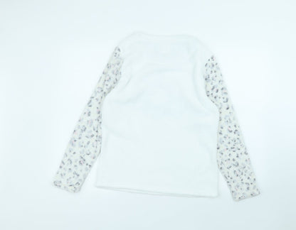 Preloved Primark Womens White Round Neck  Polyester Pullover Jumper Size S - Back