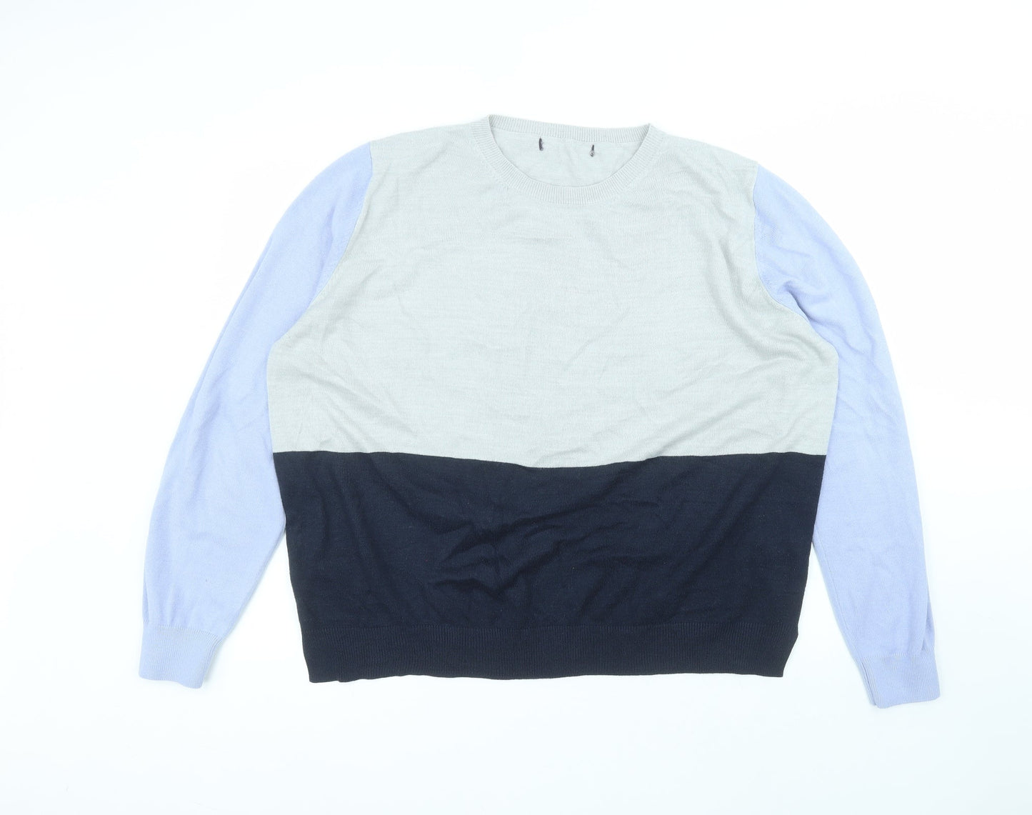 Marks and Spencer Womens Grey Round Neck  Acrylic Pullover Jumper Size 20