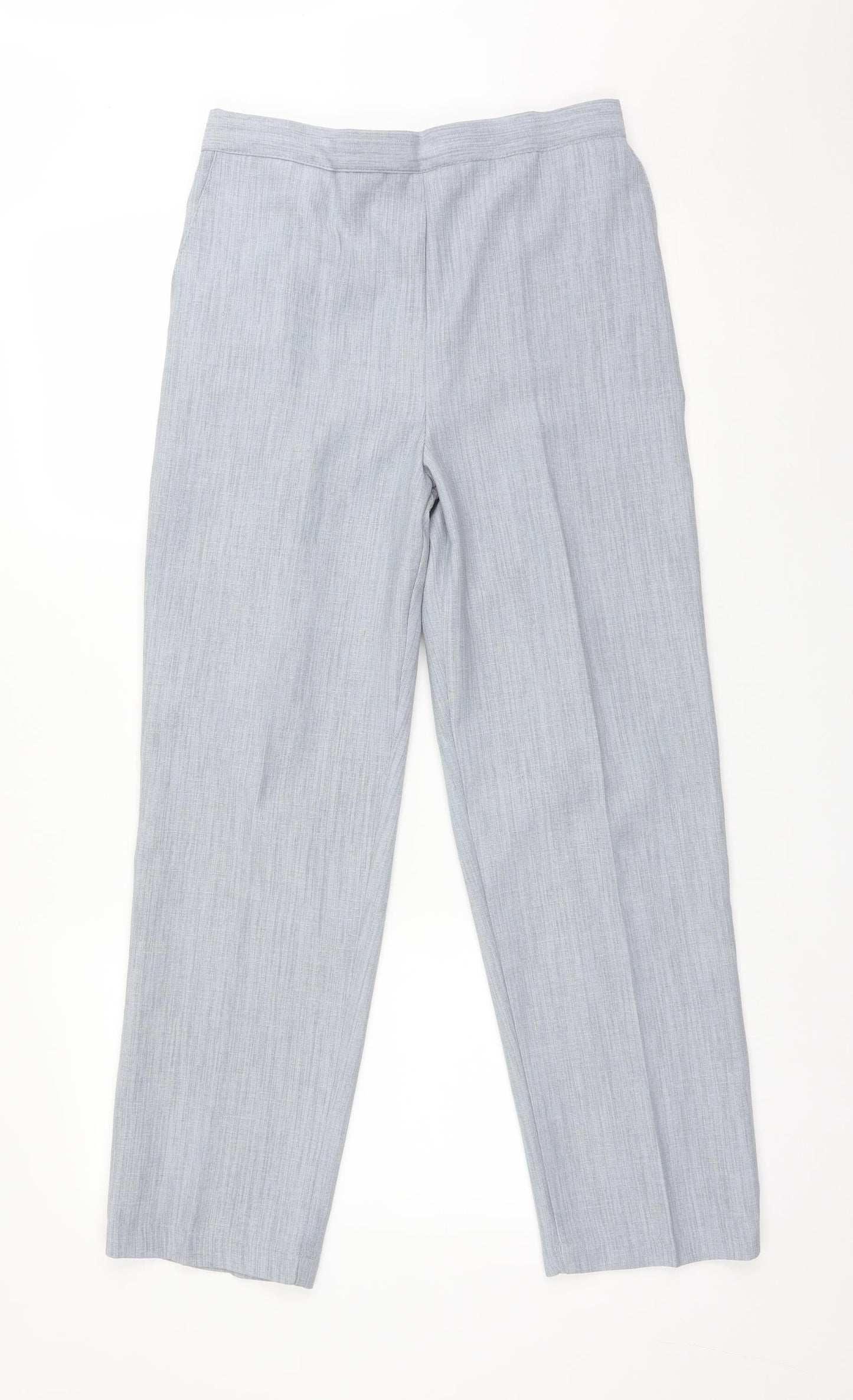 Preworn Womens Grey  Polyester Trousers  Size 14 L28 in Regular