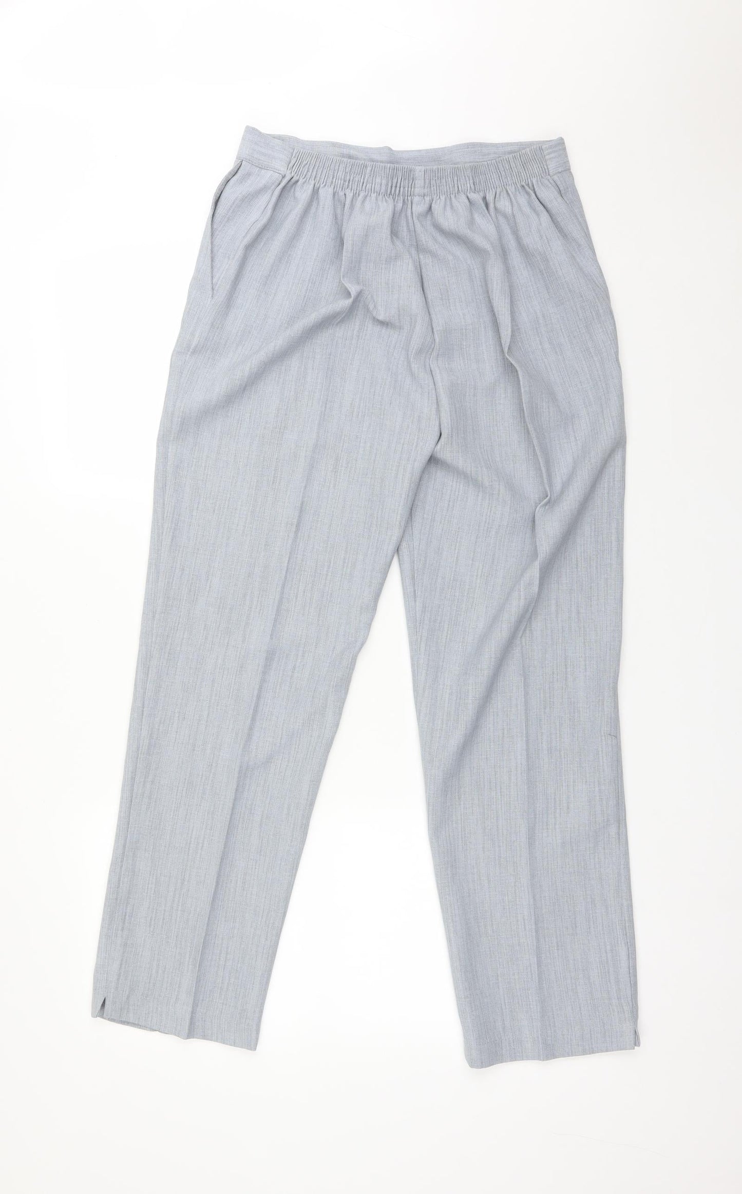 Preworn Womens Grey  Polyester Trousers  Size 14 L28 in Regular