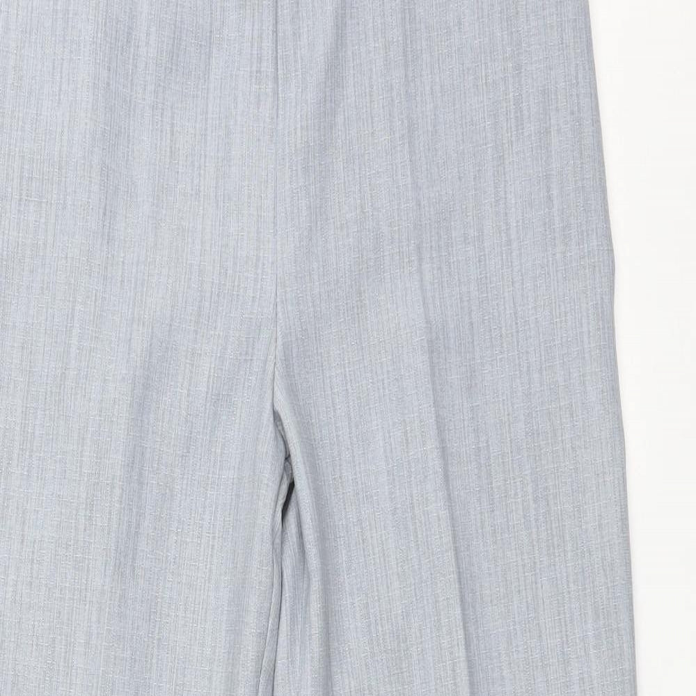 Preworn Womens Grey  Polyester Trousers  Size 14 L28 in Regular