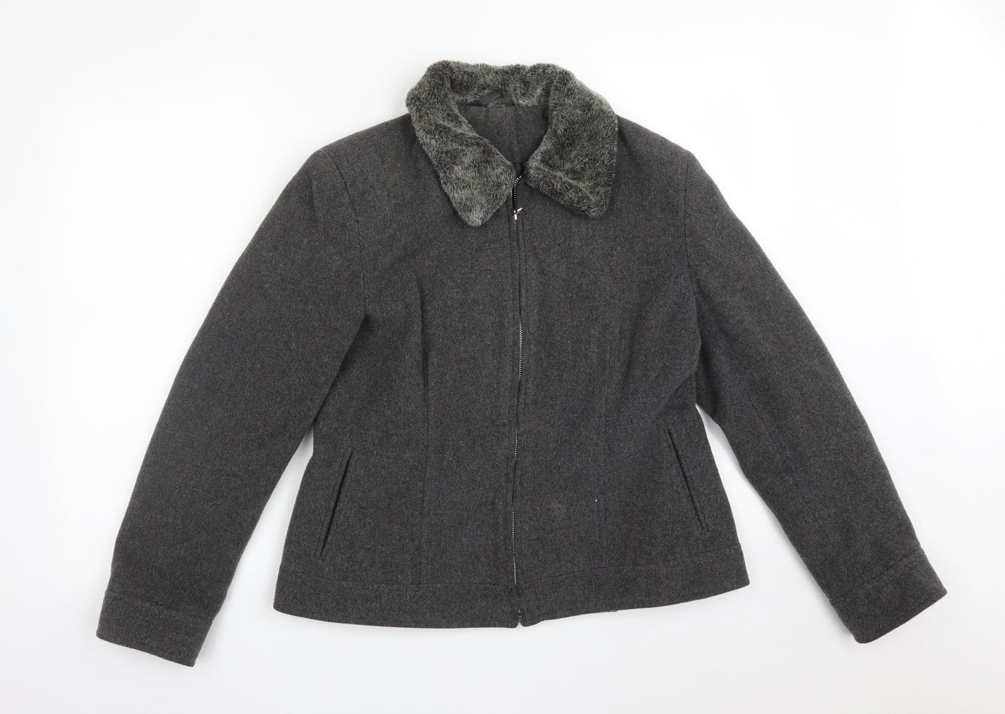 Dorothy Perkins Womens Grey   Jacket Coat Size 14