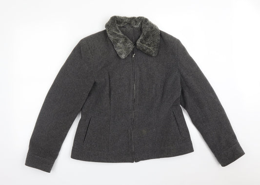Dorothy Perkins Womens Grey   Jacket Coat Size 14