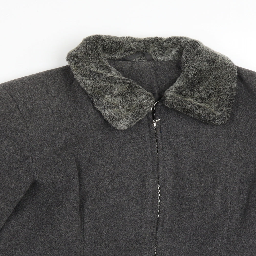 Dorothy Perkins Womens Grey   Jacket Coat Size 14