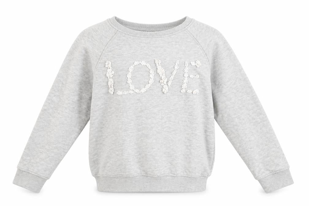 NEXT Girls Grey  Cotton Pullover Sweatshirt Size 10 Years   - Love