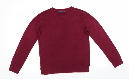 Marks and Spencer Womens Brown Round Neck  Acrylic Pullover Jumper Size 10   - Claret colour