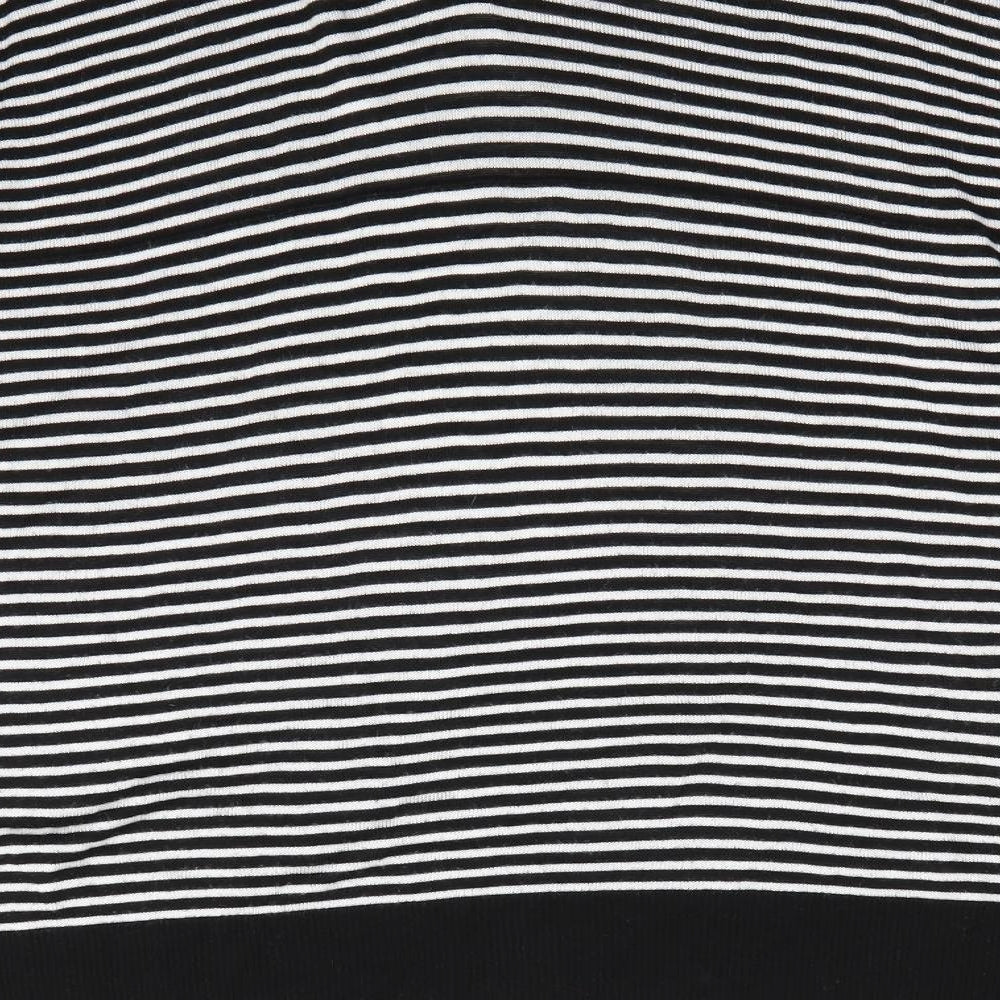 Limited Eddition Womens Black V-Neck Striped  Pullover Jumper Size 16   - V Neck Front & Back