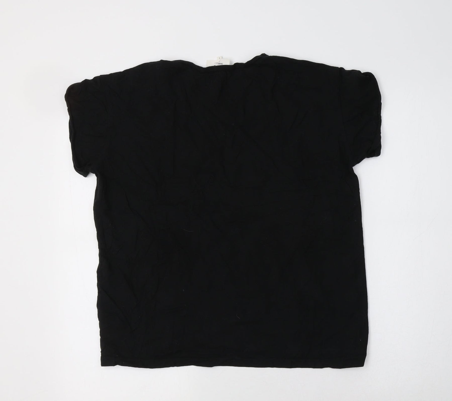 Grace & Milla Womens Black  Cotton Basic T-Shirt Size L Crew Neck