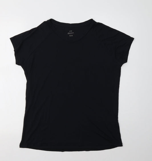 Get Over Womens Black   Basic T-Shirt Size L Crew Neck