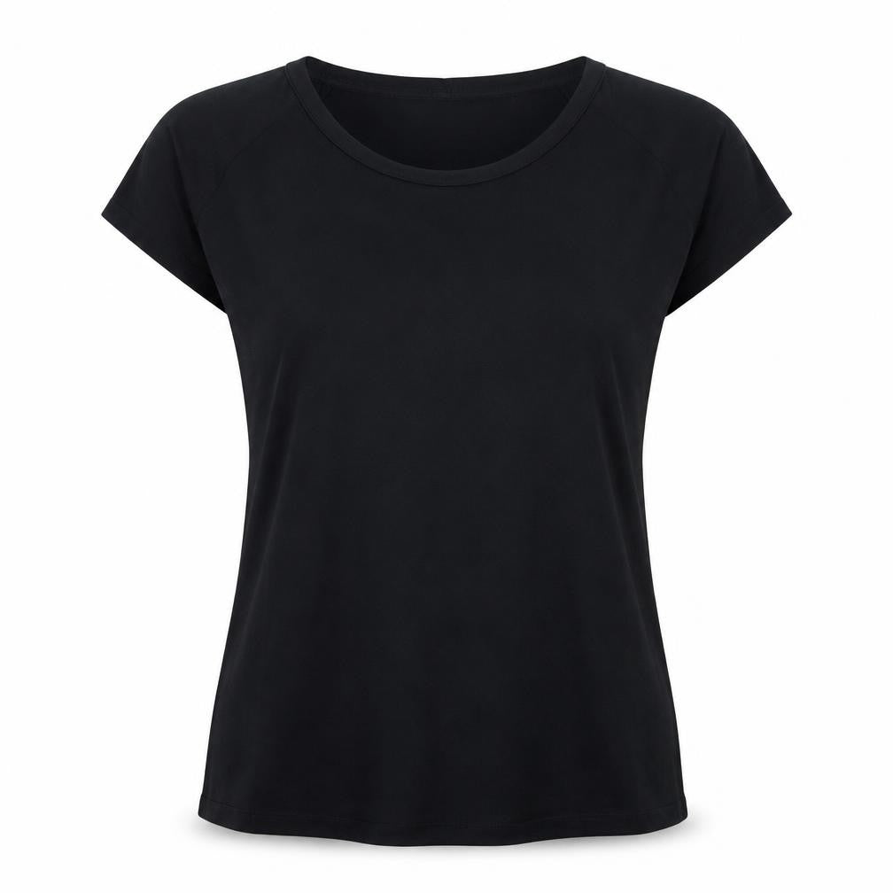 Get Over Womens Black   Basic T-Shirt Size L Crew Neck